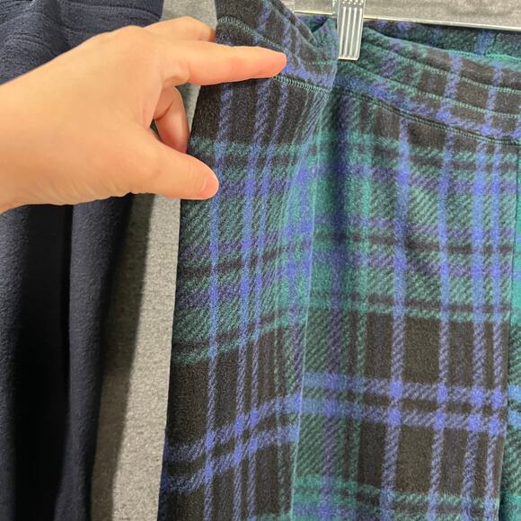 Cuddl Duds Fleecewear Stretch Leggings Pack of 2 Navy/Navy Plaid Size 2X - Picture 8 of 8